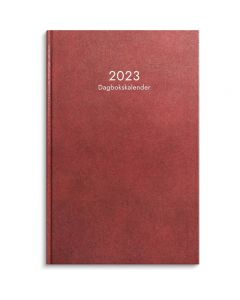 Dagbokskalender, rött konstläder inbunden, FSC Mix 2023